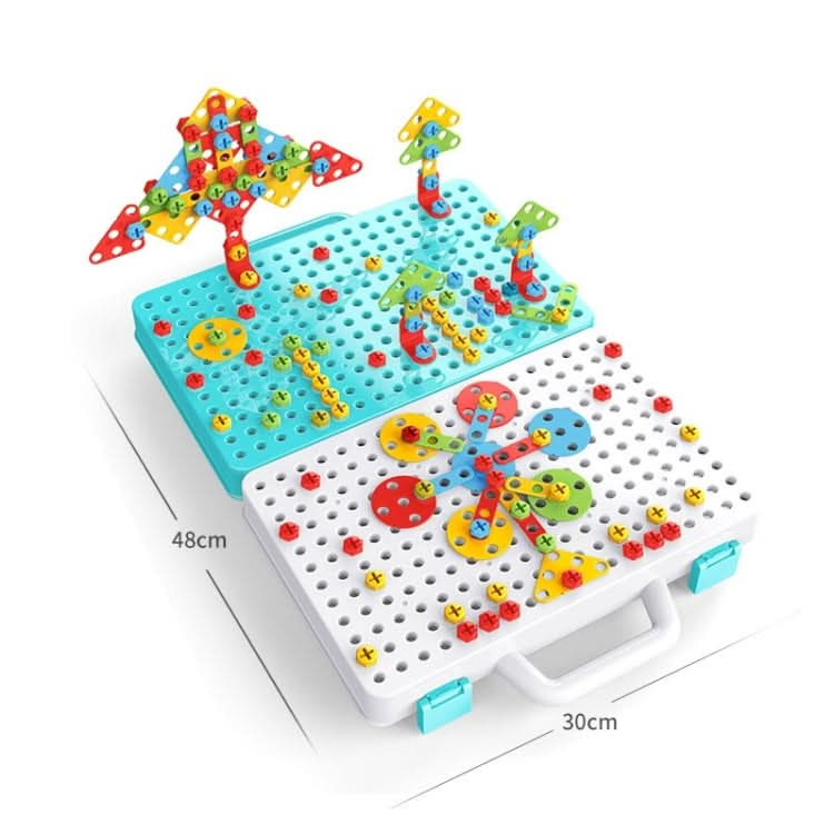 Children Screw-Tightening Electric Drill Toy Manual Assembly Toolbox, Style: Reluova