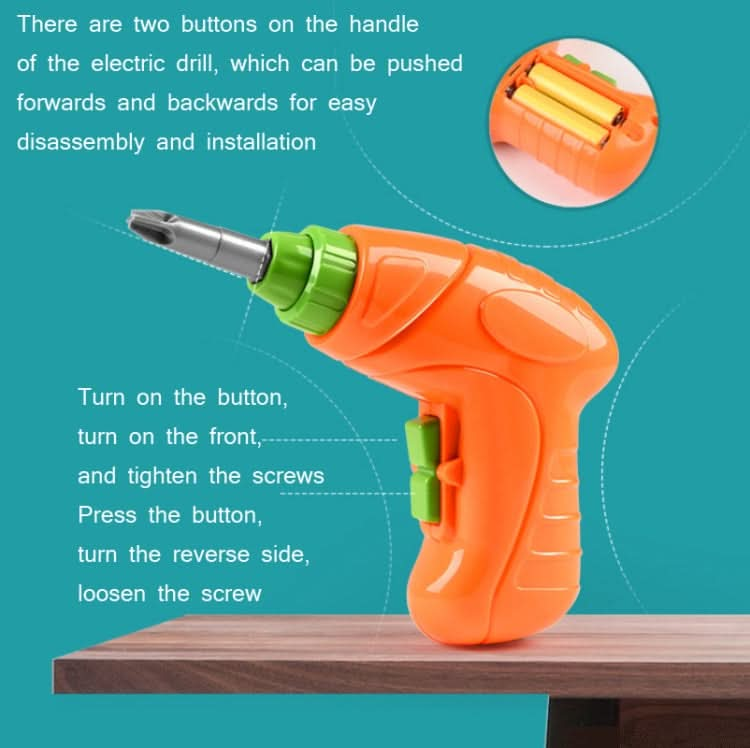 Children Screw-Tightening Electric Drill Toy Manual Assembly Toolbox, Style: Reluova