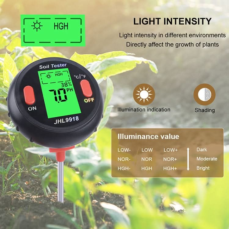 Five-In-One Soil Meter PH Humidity Temperature Photometry Detector PH Photometry Multifunctional Detector My Store