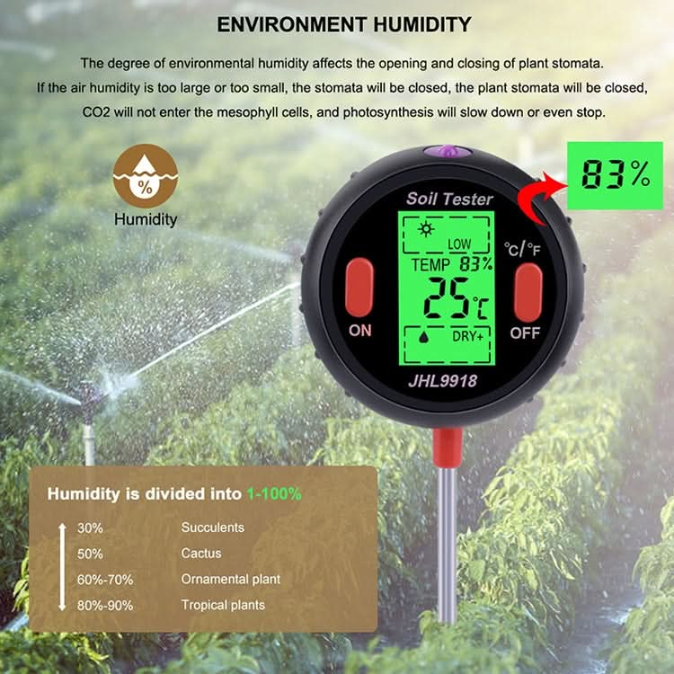 Five-In-One Soil Meter PH Humidity Temperature Photometry Detector PH Photometry Multifunctional Detector My Store