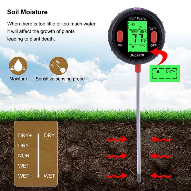 Five-In-One Soil Meter PH Humidity Temperature Photometry Detector PH Photometry Multifunctional Detector My Store