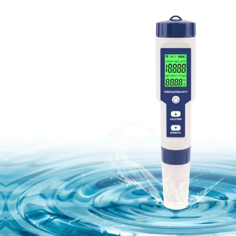 EZ-9909 PH/Salinity/Temperature/TDS/EC 5-in-1 Test Pen Multifunctional Water Quality Detector My Store