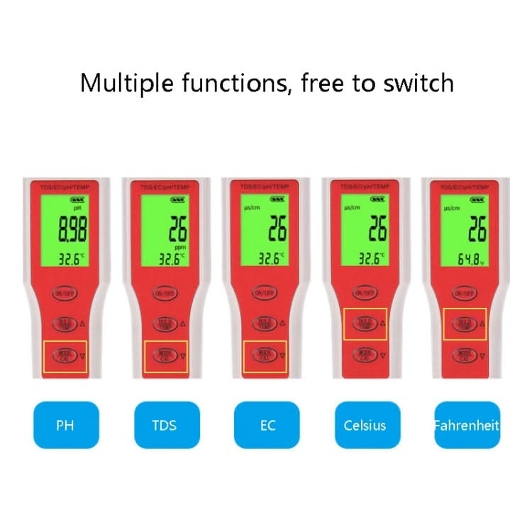 4-in-1 Portable PH/TDS/EC/TEMP Test Pen Multi-Function Water Quality Tester My Store