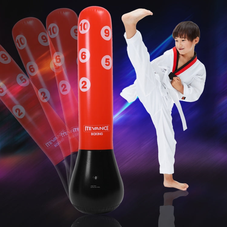 PVC Children Vertical Inflatable Punching Bag Boxing Column Tumbler Punching Bag, Height: 1.55m Reluova