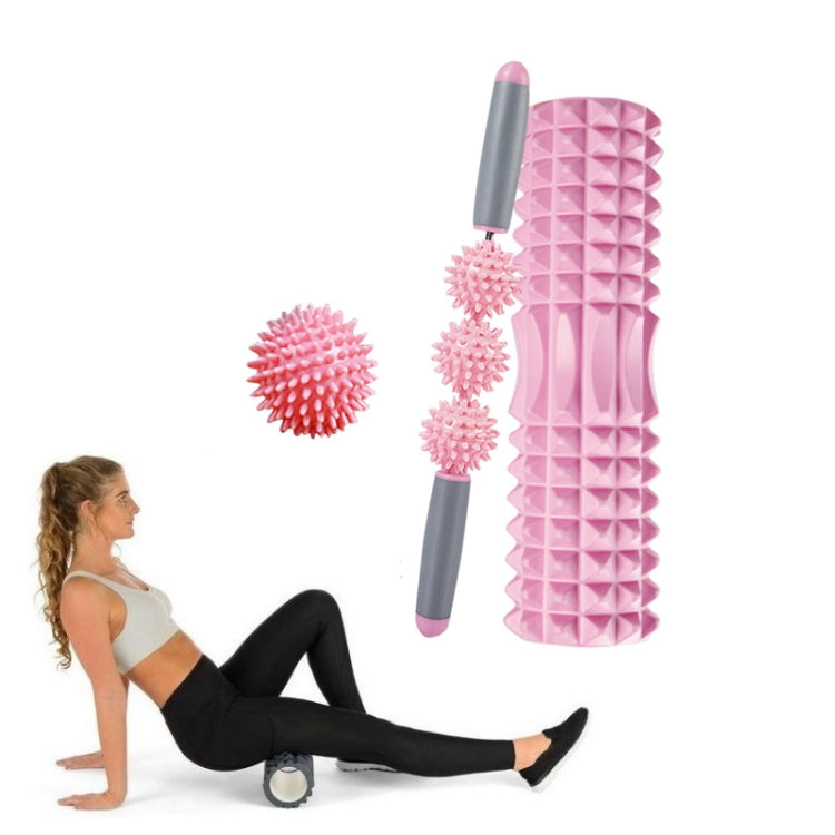 3 in 1 Eva Foam Roller Hollow Muscle Relaxation Roller Yoga Column Set, Length:-Reluova