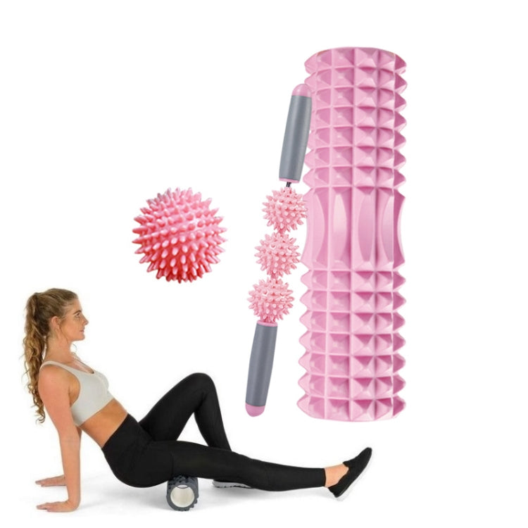 3 in 1 Eva Foam Roller Hollow Muscle Relaxation Roller Yoga Column Set, Length:-Reluova