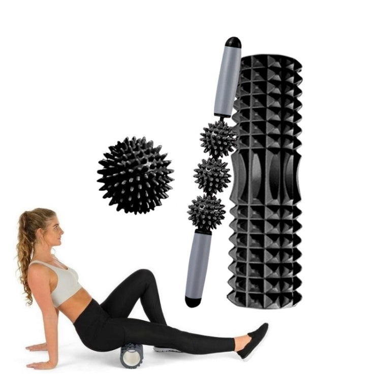 3 in 1 Eva Foam Roller Hollow Muscle Relaxation Roller Yoga Column Set, Length: