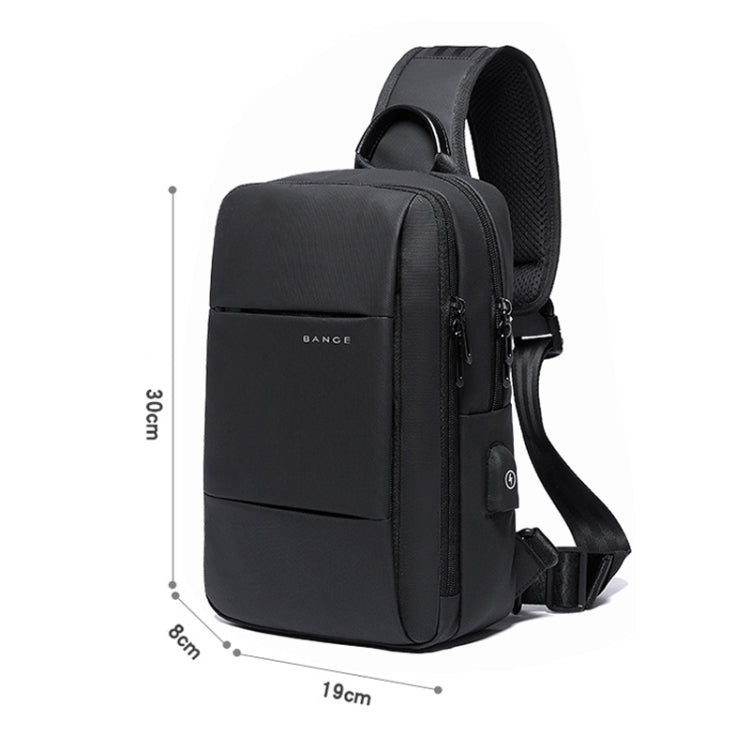 BANGE BG-77107 Men One-Shoulder Bag Casual Simple Messenger Bag with External USB Charging Port Reluova