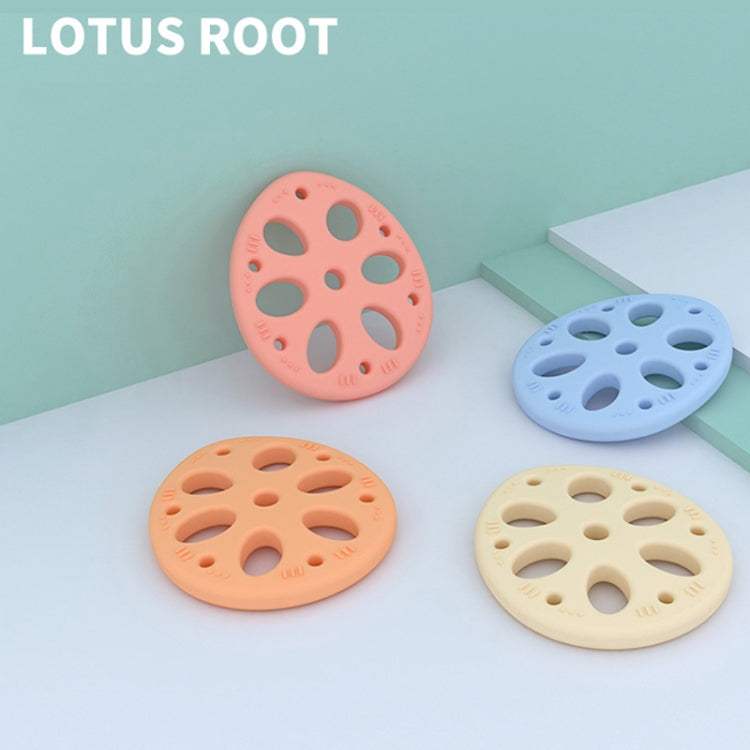 M010093 Silicone Lotus Root Tablets Baby Soothing Teether Children Molars Toys Maternal And Child Supplies, Colour: Beige With Lanyard My Store