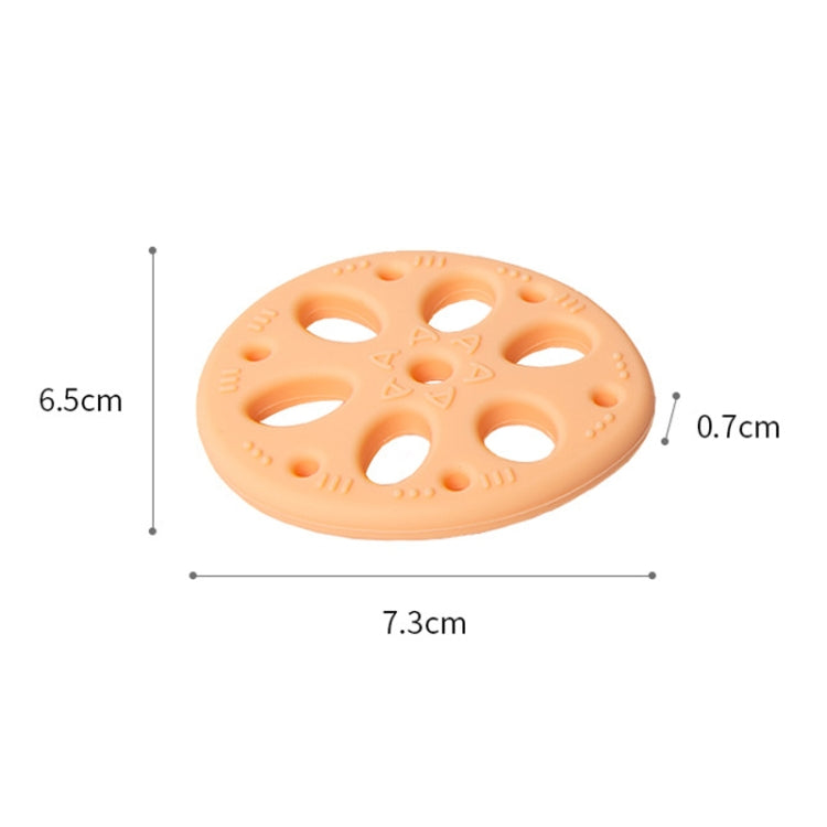 M010093 Silicone Lotus Root Tablets Baby Soothing Teether Children Molars Toys Maternal And Child Supplies, Colour: Beige With Lanyard My Store