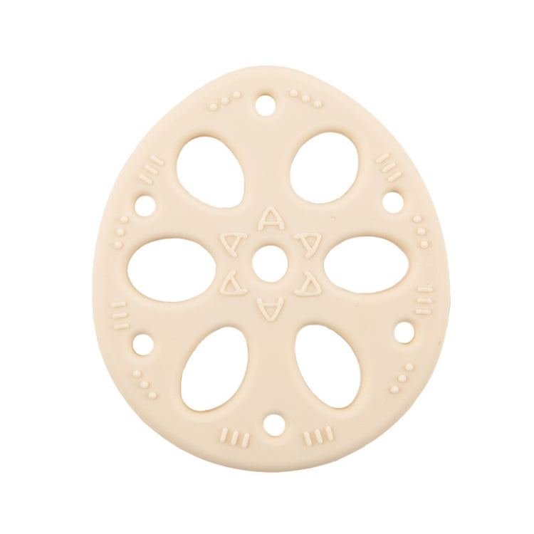 M010093 Silicone Lotus Root Tablets Baby Soothing Teether Children Molars Toys Maternal And Child Supplies, Colour: Beige With Lanyard My Store