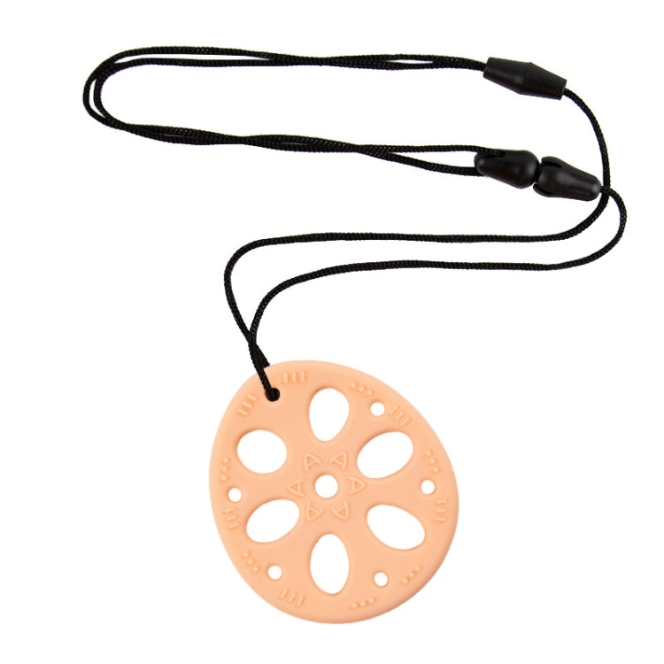 M010093 Silicone Lotus Root Tablets Baby Soothing Teether Children Molars Toys Maternal And Child Supplies, Colour: Beige With Lanyard My Store