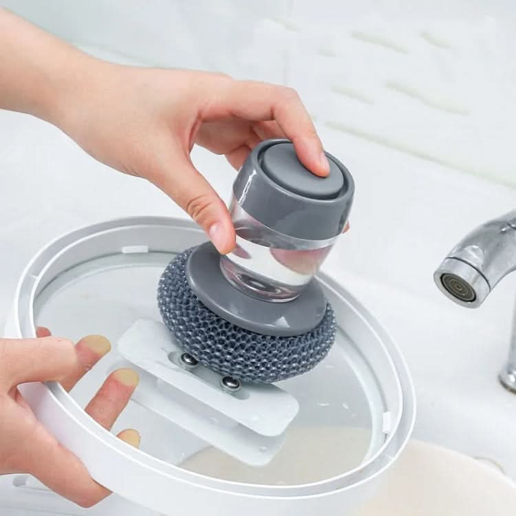 Multifunctional Push-Type Cleaning Brush Kitchen Detergent Automatic Liquid Addition Dishwashing Brush Reluova