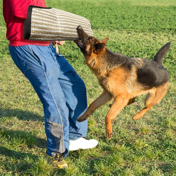 Dog Training Black-Edged Rough-Grained Jute Fluttering Sleeves Protector.