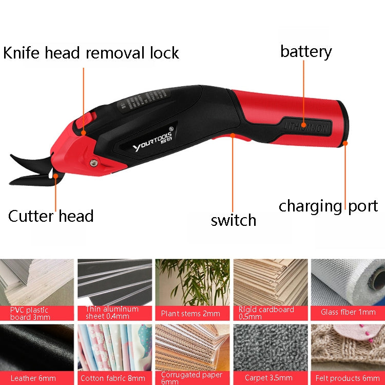 YOURTOOLS Y4005 12W Tungsten Steel Electric Scissors Clothing Leather Carpet Trimming Scissors