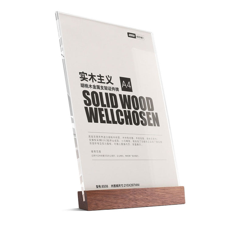 Transparent Acrylic Wooden Base Certificate Photo Frame