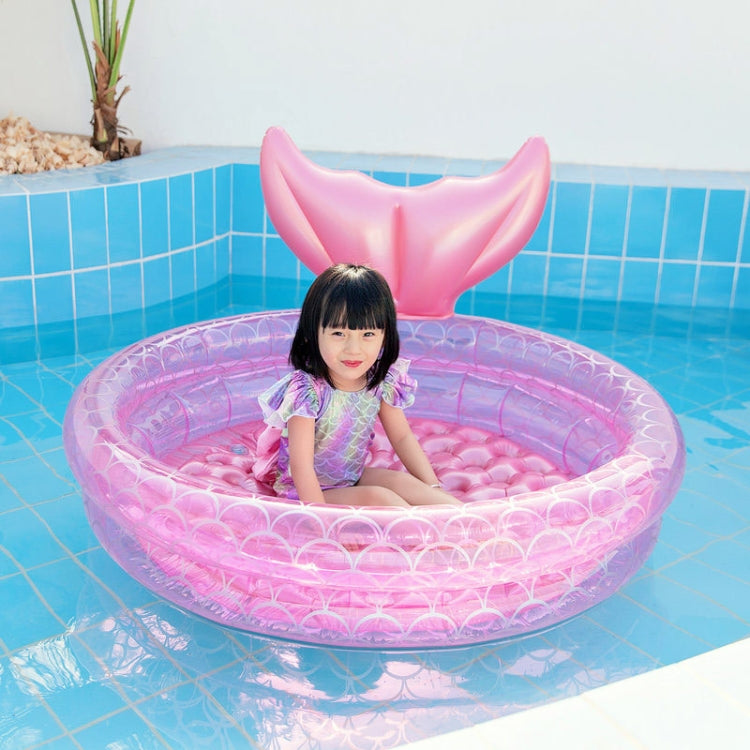 Inflatable Mermaid Shape Pool Home Children Baby Pink Round Swimming Pool Floating Air Cushion Reluova