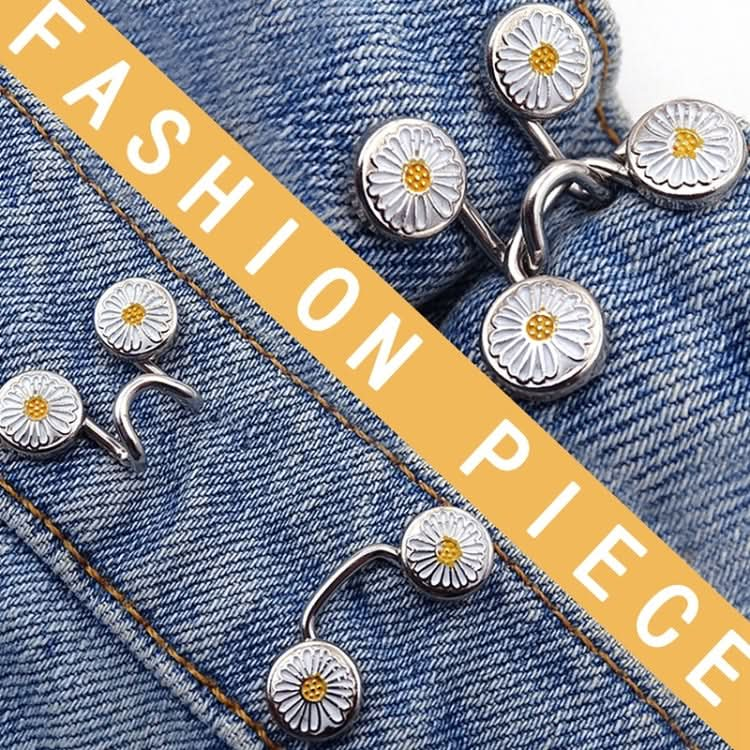 6 in 1 Nail-Free Detachable Button Jeans Waist Adjustment Buckle Set, Colour: 25mm (Silver)-Reluova