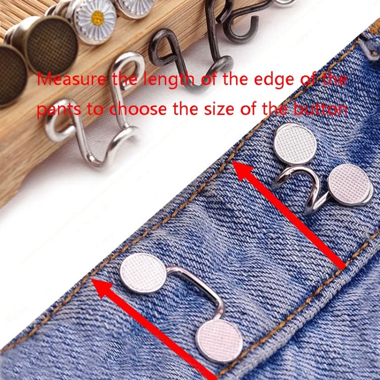 6 in 1 Nail-Free Detachable Button Jeans Waist Adjustment Buckle Set, Colour: 25mm (Silver)-Reluova