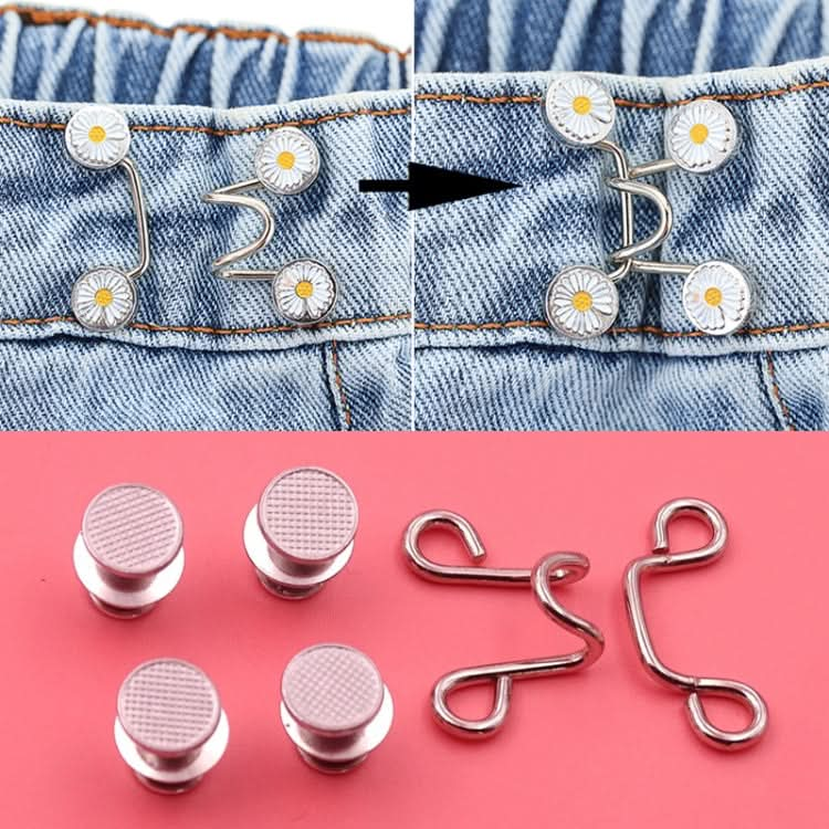 6 in 1 Nail-Free Detachable Button Jeans Waist Adjustment Buckle Set, Colour: 25mm (Silver)-Reluova