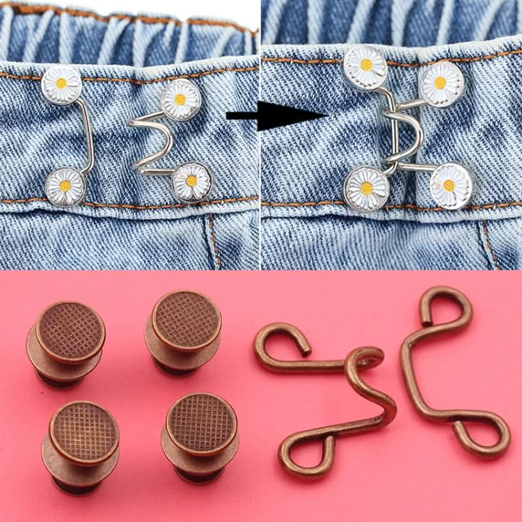 6 in 1 Nail-Free Detachable Button Jeans Waist Adjustment Buckle Set, Colour: 25mm (Silver)-Reluova