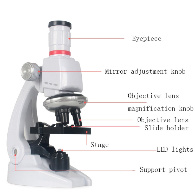 Early Education Biological Science 1200X Microscope Science And Education Toy Set For Children