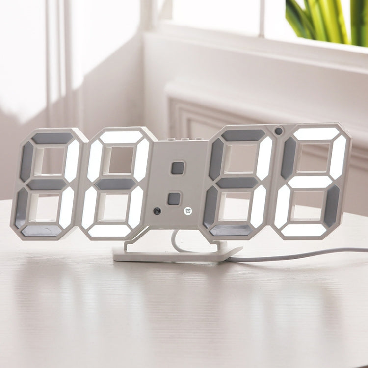 6609 3D Stereo LED Alarm Clock Living Room 3D Wall Clock My Store