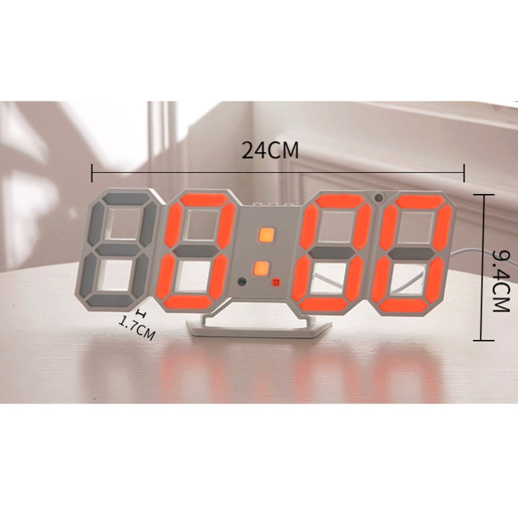 6609 3D Stereo LED Alarm Clock Living Room 3D Wall Clock My Store