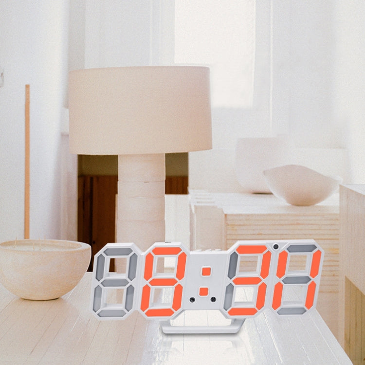 6609 3D Stereo LED Alarm Clock Living Room 3D Wall Clock My Store