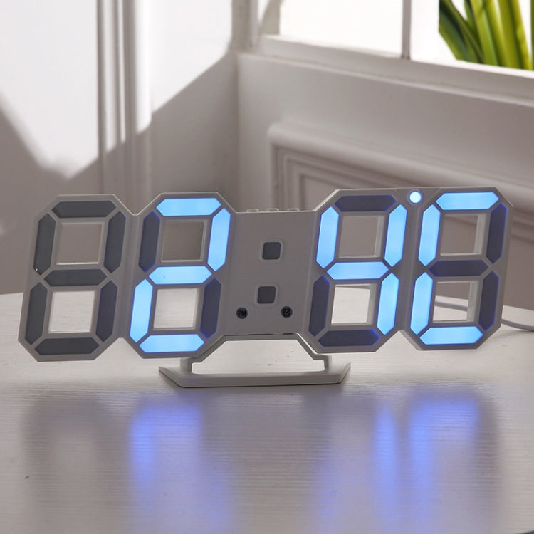 6609 3D Stereo LED Alarm Clock Living Room 3D Wall Clock My Store