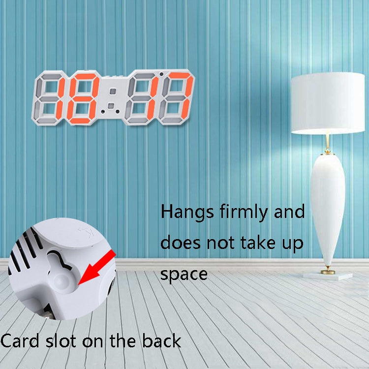 6609 3D Stereo LED Alarm Clock Living Room 3D Wall Clock My Store