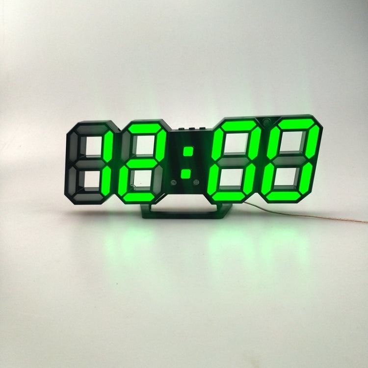 6609 3D Stereo LED Alarm Clock Living Room 3D Wall Clock My Store