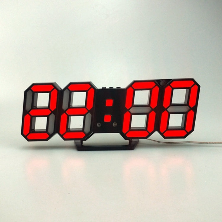 6609 3D Stereo LED Alarm Clock Living Room 3D Wall Clock My Store