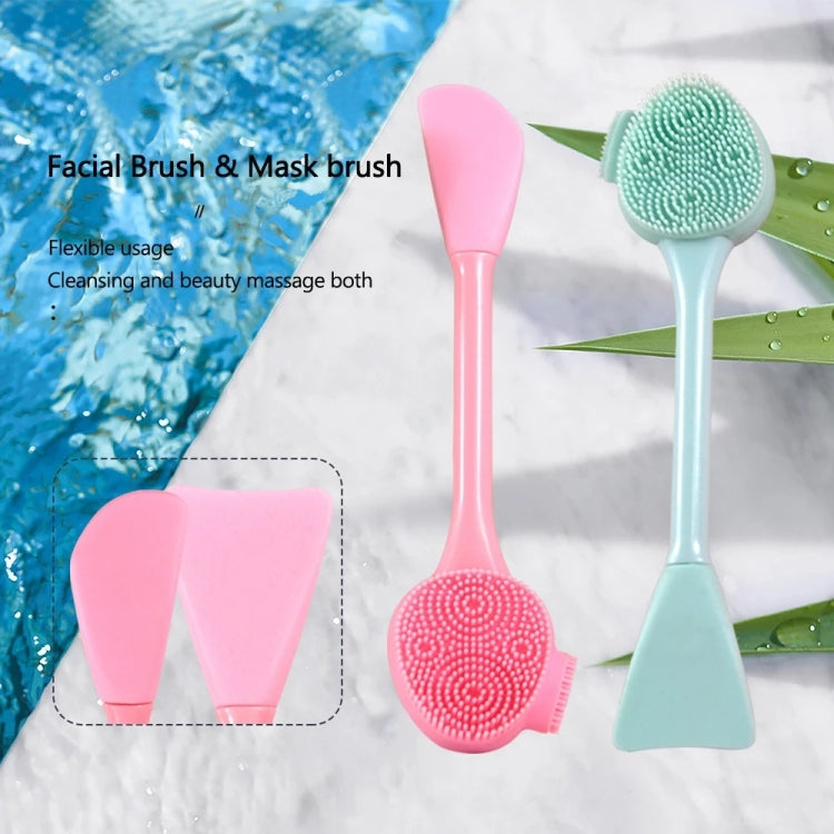 Hand-Held Silicone Cleansing Brush And Mask Brush Green White Double-head Knife Reluova