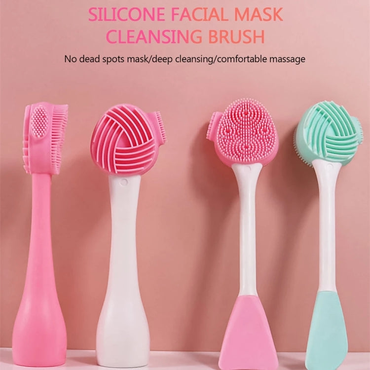 Hand-Held Silicone Cleansing Brush And Mask Brush Green White Double-head Knife Reluova