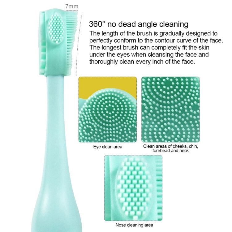 Hand-Held Silicone Cleansing Brush And Mask Brush Green White Double-head Knife