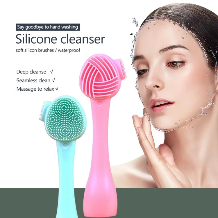 Hand-Held Silicone Cleansing Brush And Mask Brush Green White Double-head Knife Reluova