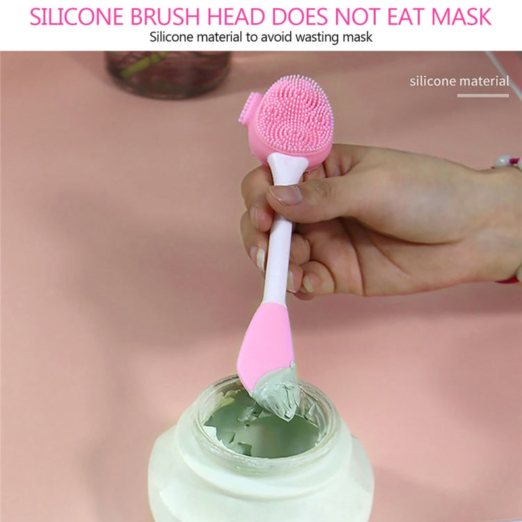 Hand-Held Silicone Cleansing Brush And Mask Brush Green White Double-head Knife