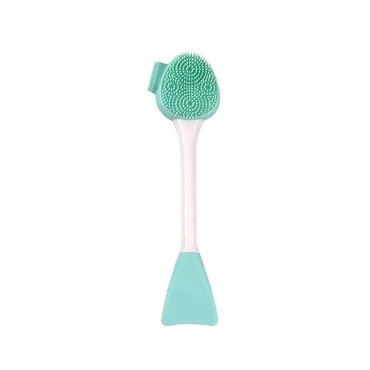 Hand-Held Silicone Cleansing Brush And Mask Brush Green White Double-head Knife