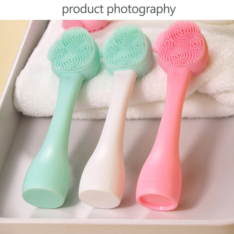 Hand-Held Silicone Cleansing Brush And Mask Brush Green White Double-head Knife