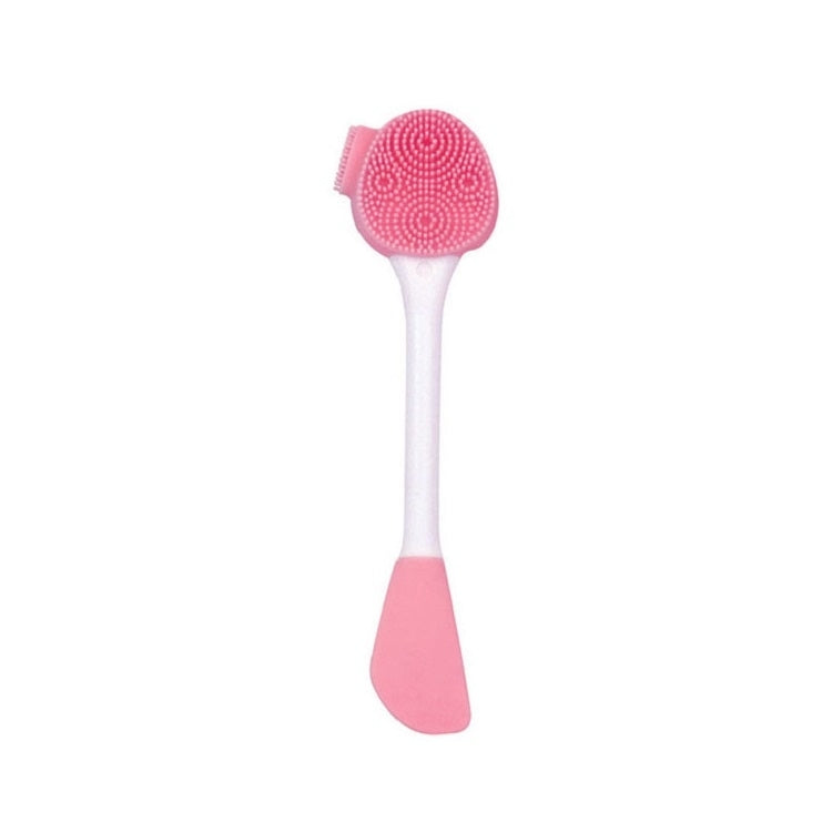 Hand-Held Silicone Cleansing Brush And Mask Brush Green White Double-head Knife