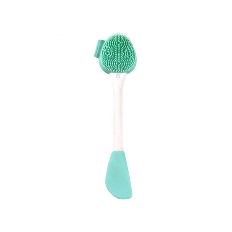 Hand-Held Silicone Cleansing Brush And Mask Brush Green White Double-head Knife