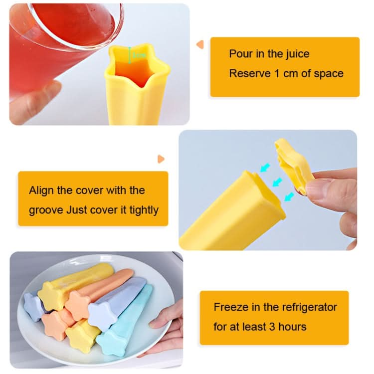 4 in 1 Children Popsicle Mold Set Food Grade Silicone Cream Mold Random Colour Delivery-Reluova