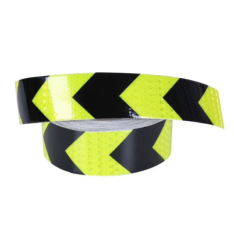 2 PCS Fluorescent Yellow Black Arrow Truck Sign Sticker Corridor Reflective Floor Stickers