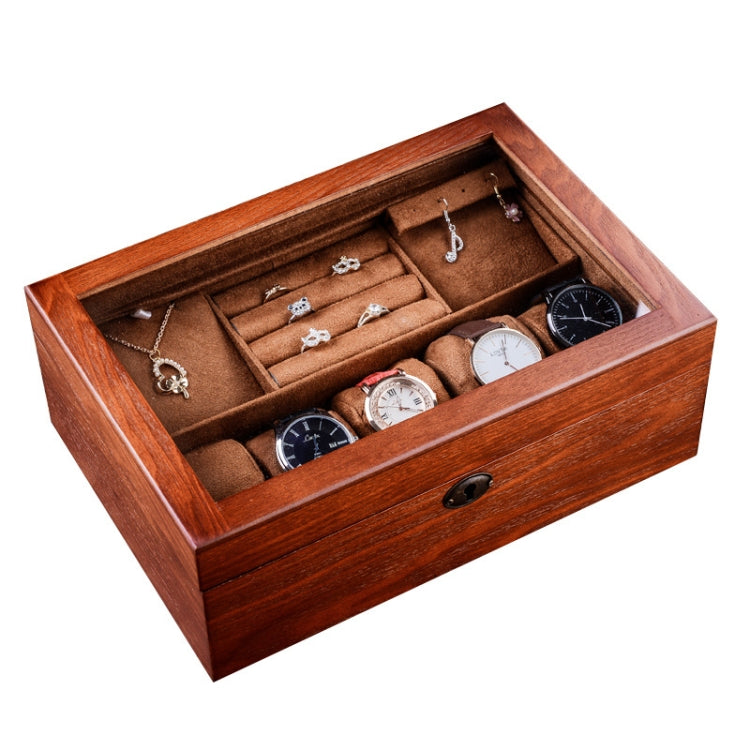 Wooden Watch Storage Box Jewelry Double-Layer Storage Display Box With Lock Reluova