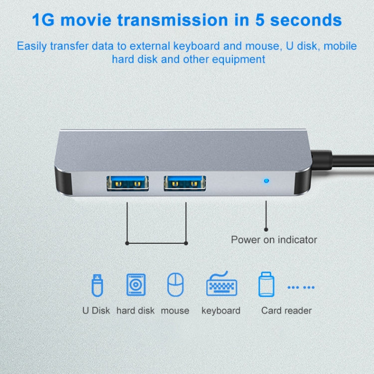 3 In 1 USB-C / Type-C To 4K HDMI + 2 USB 3.0 Ports Multifunctional HUB Docking Station