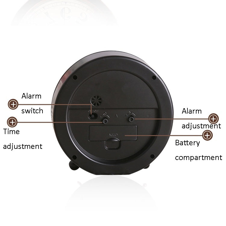 G51 Personality Retro Alarm Clock Bed Mute Metal Student Alarm Clock, Colour: Black 2 My Store