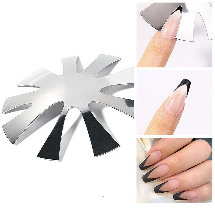 Nail Art Tool Crystal Nail Making Plastic Steel Plate Model, Specification: Gold Reluova