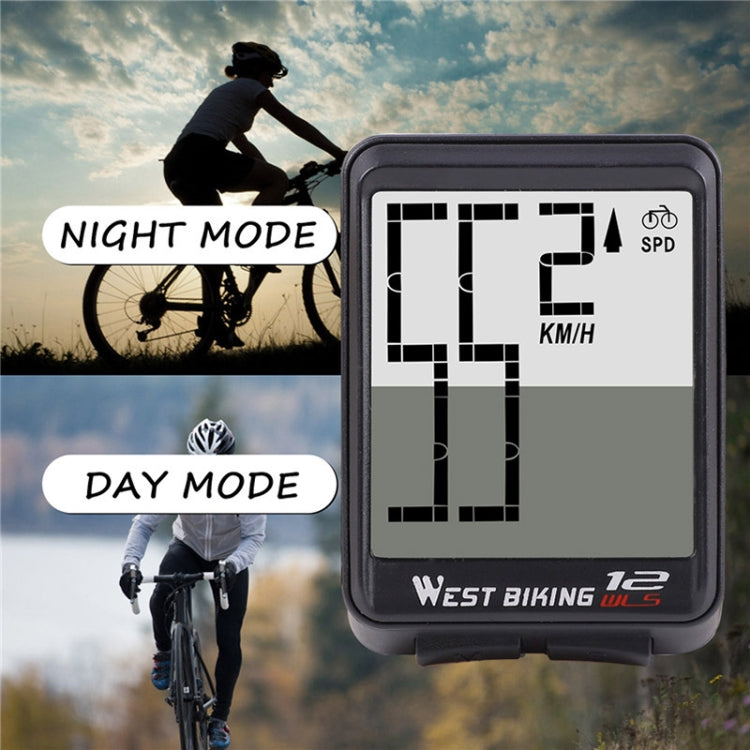 WEST BIKING Mountain Road Bike Wireless Big Character Table Big Screen Waterproof Night Light Speed Speedometer