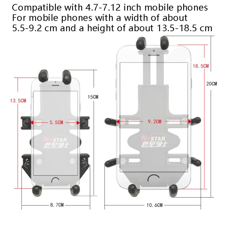 N-STAR NJN001 Motorcycle Bicycle Compatible Mobile Phone Bracket Aluminum Accessories Riding Equipment Reluova